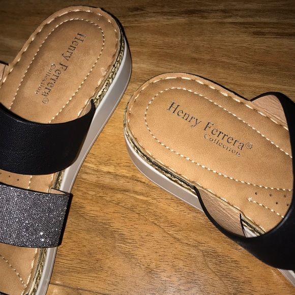 NWT Henry Ferrera Sandals Faux Leather Upper - Picture 3 of 8